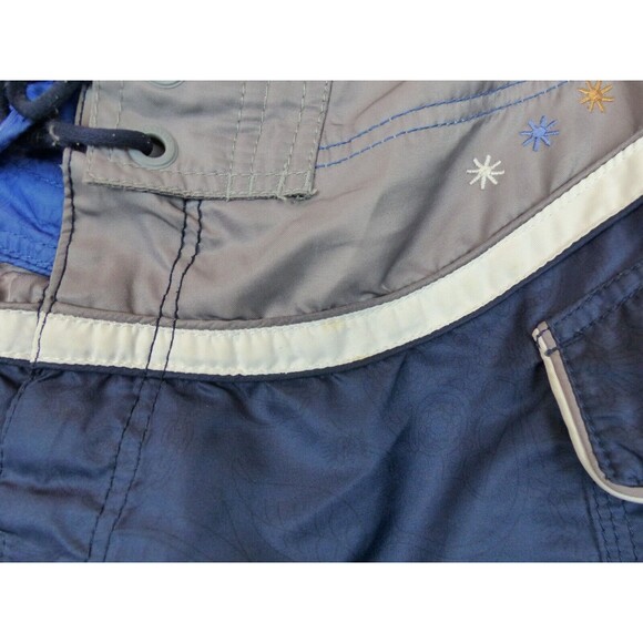 VTG Zoo York Swim Board Short Men 34X10 Blue Gray Skull Embroidery Skate Y2K - Picture 5 of 14